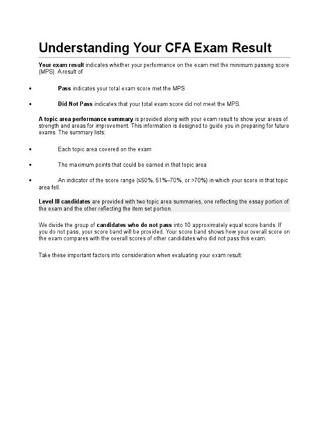 Understanding Your CFA Exam Result .